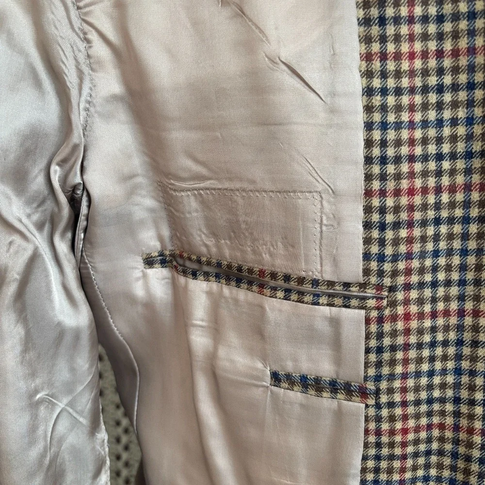 Holland & Sherry Royal Classic Houndstooth Wool‎ Blazer Premium Tom James 46L